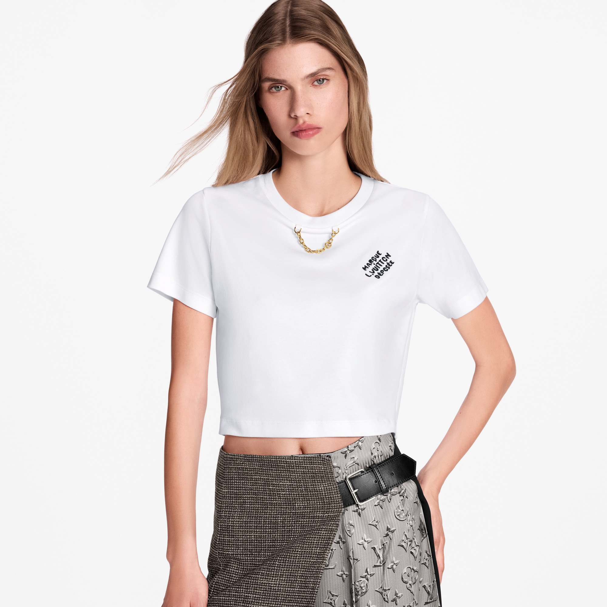  Ready-to-Wear Tops Embroidered Signature T-Shirt | Louis Vuitton ® (Product zoom)