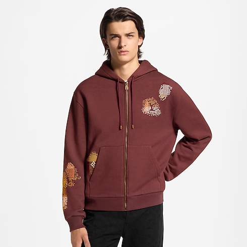 Embroidered Zipped Hoodie Cropped View