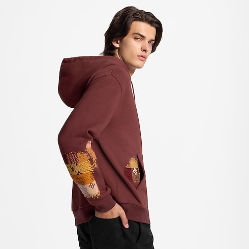 Embroidered Zipped Hoodie Cropped Worn View