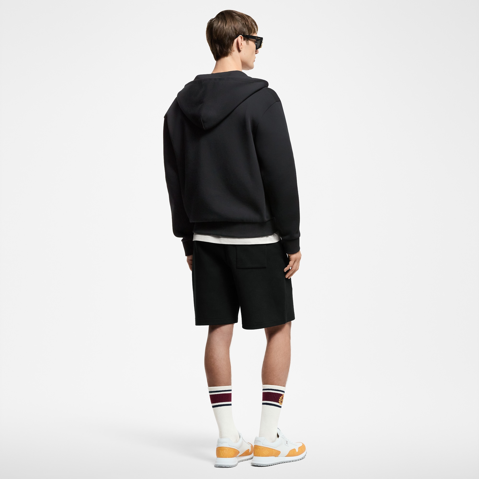 Embroidered Zipped Jersey Hoodie