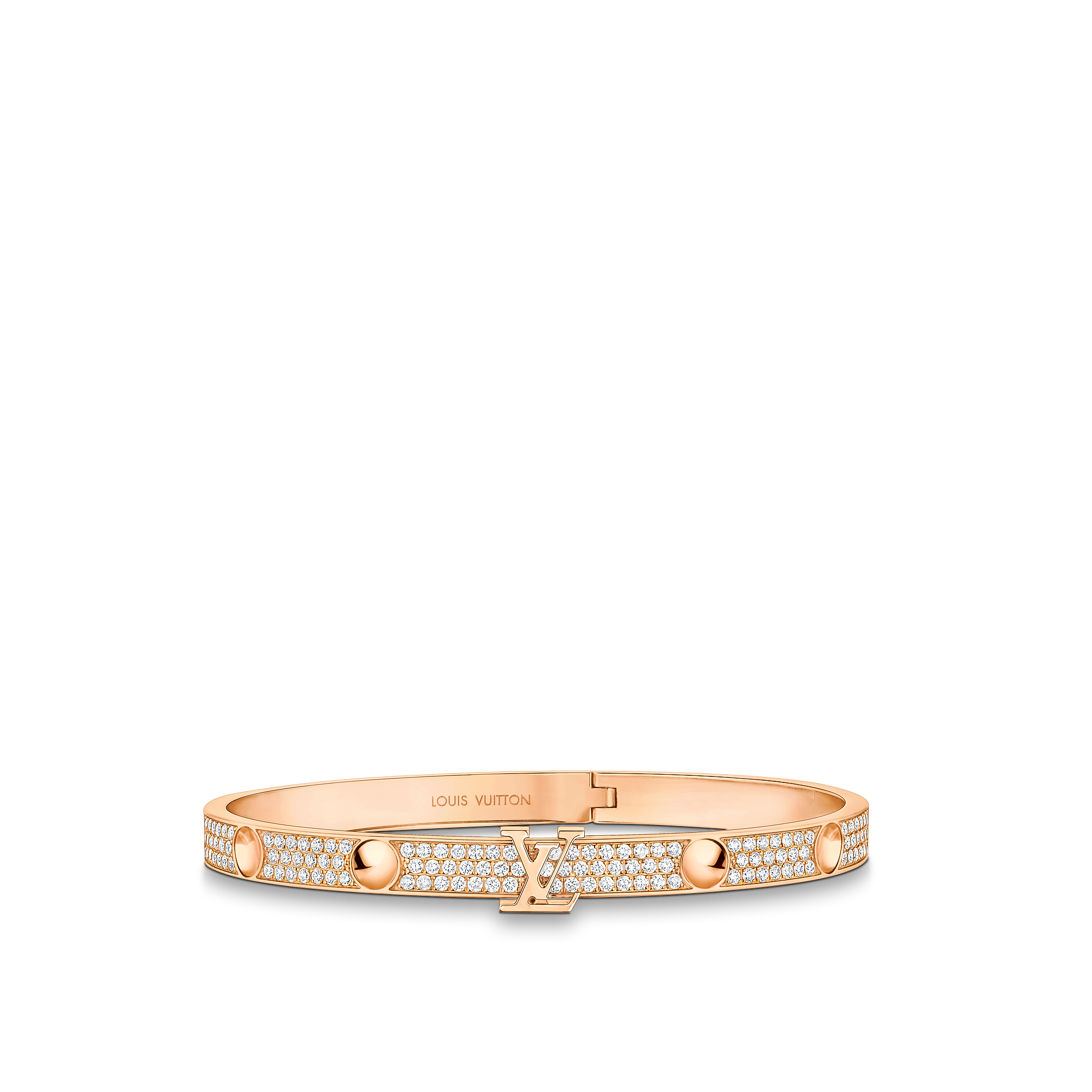 Empreinte Bangle, Pink Gold And Pave Diamonds