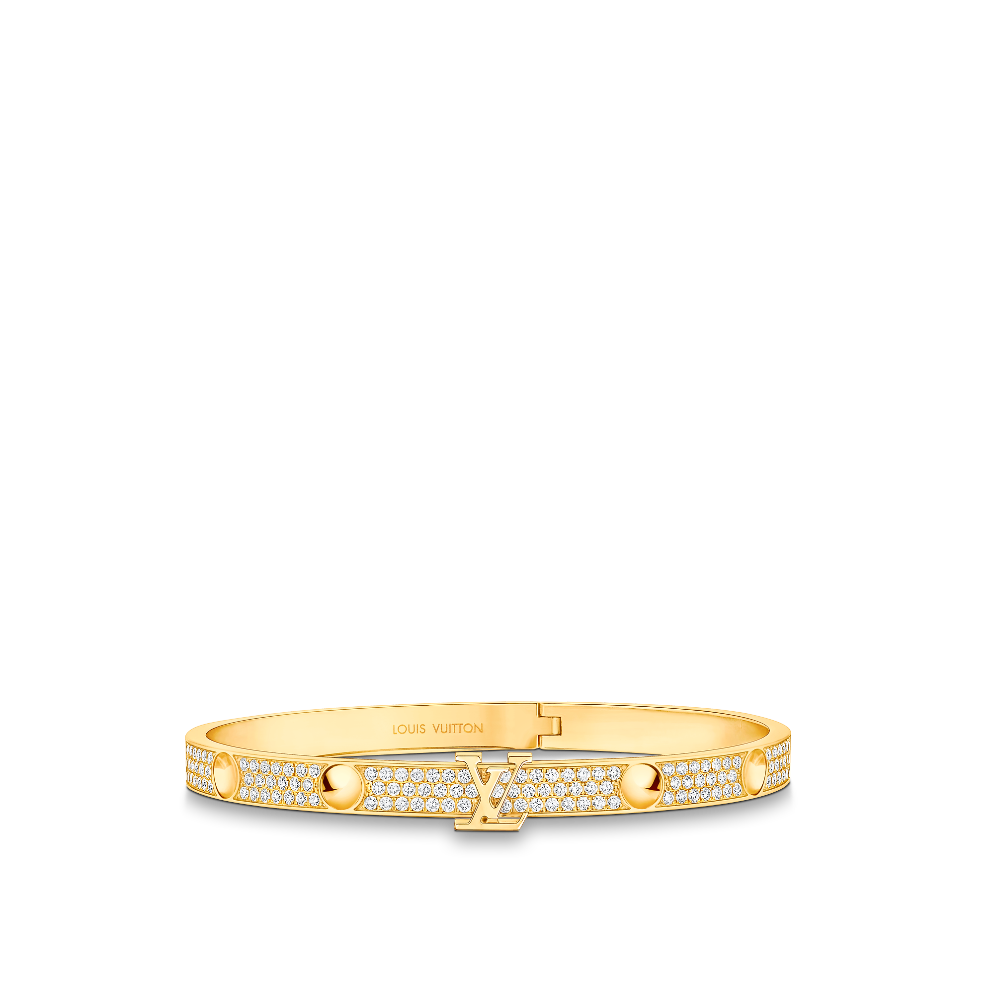 Empreinte Bangle, Yellow Gold And Pave Diamonds