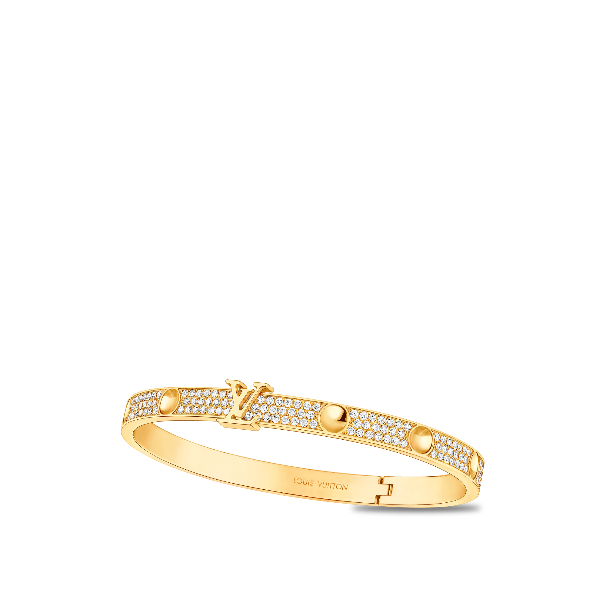 Empreinte Bangle, Yellow Gold And Pave Diamonds
