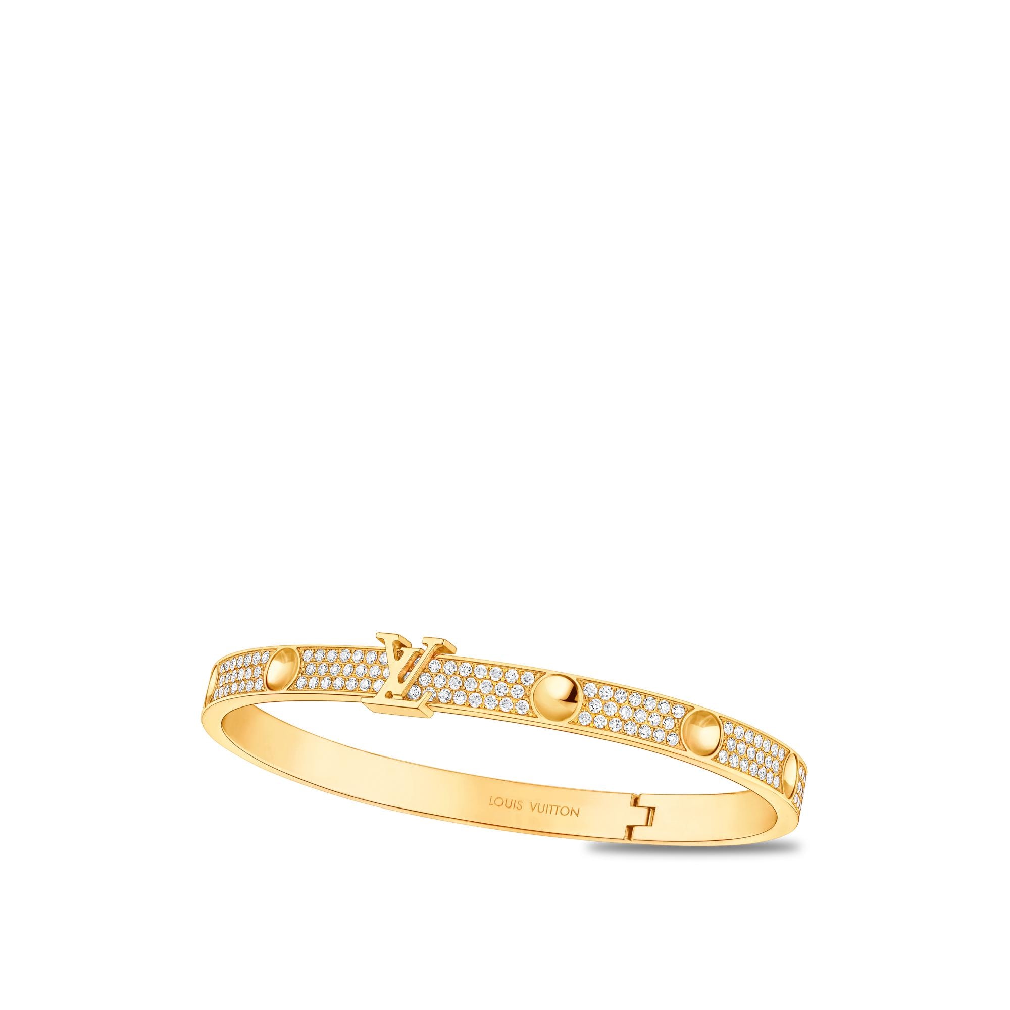 Empreinte Bangle, Yellow Gold And Pave Diamonds - Jewelry 
