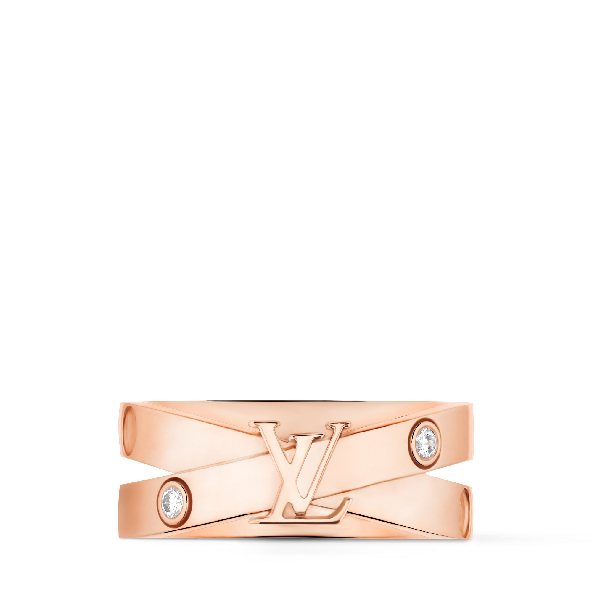  Categories All Fine Jewelry Empreinte Double Ring, Pink Gold and Diamonds | Louis Vuitton ® (Product zoom)