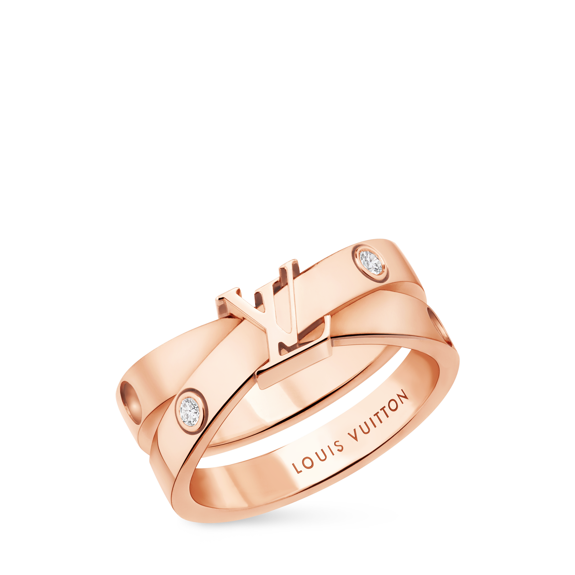  Categories All Fine Jewelry Empreinte Double Ring, Pink Gold and Diamonds | Louis Vuitton ® (Product zoom)