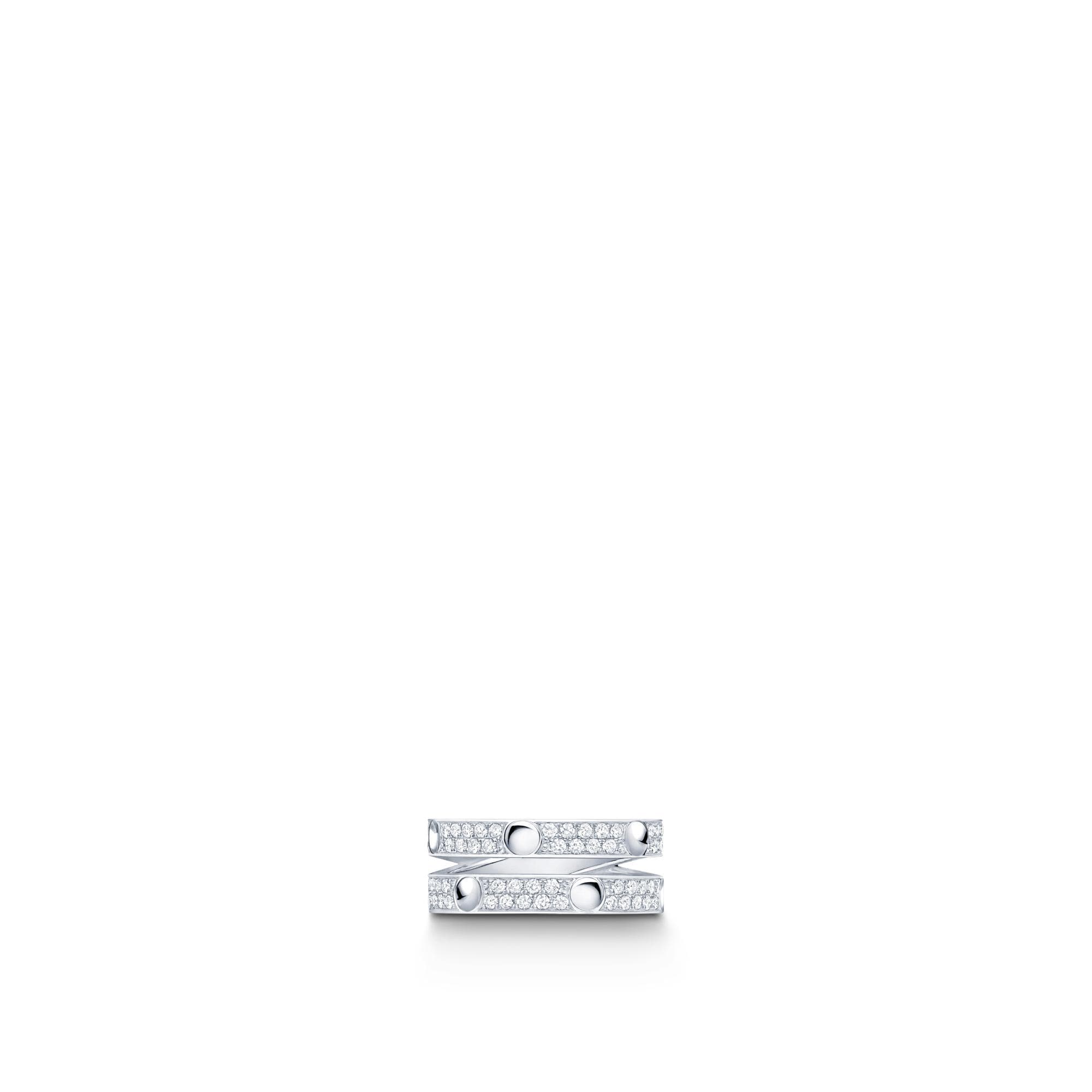  Categories All Fine Jewelry Empreinte Double Ring, White Gold and Diamonds | Louis Vuitton ® (Product zoom)