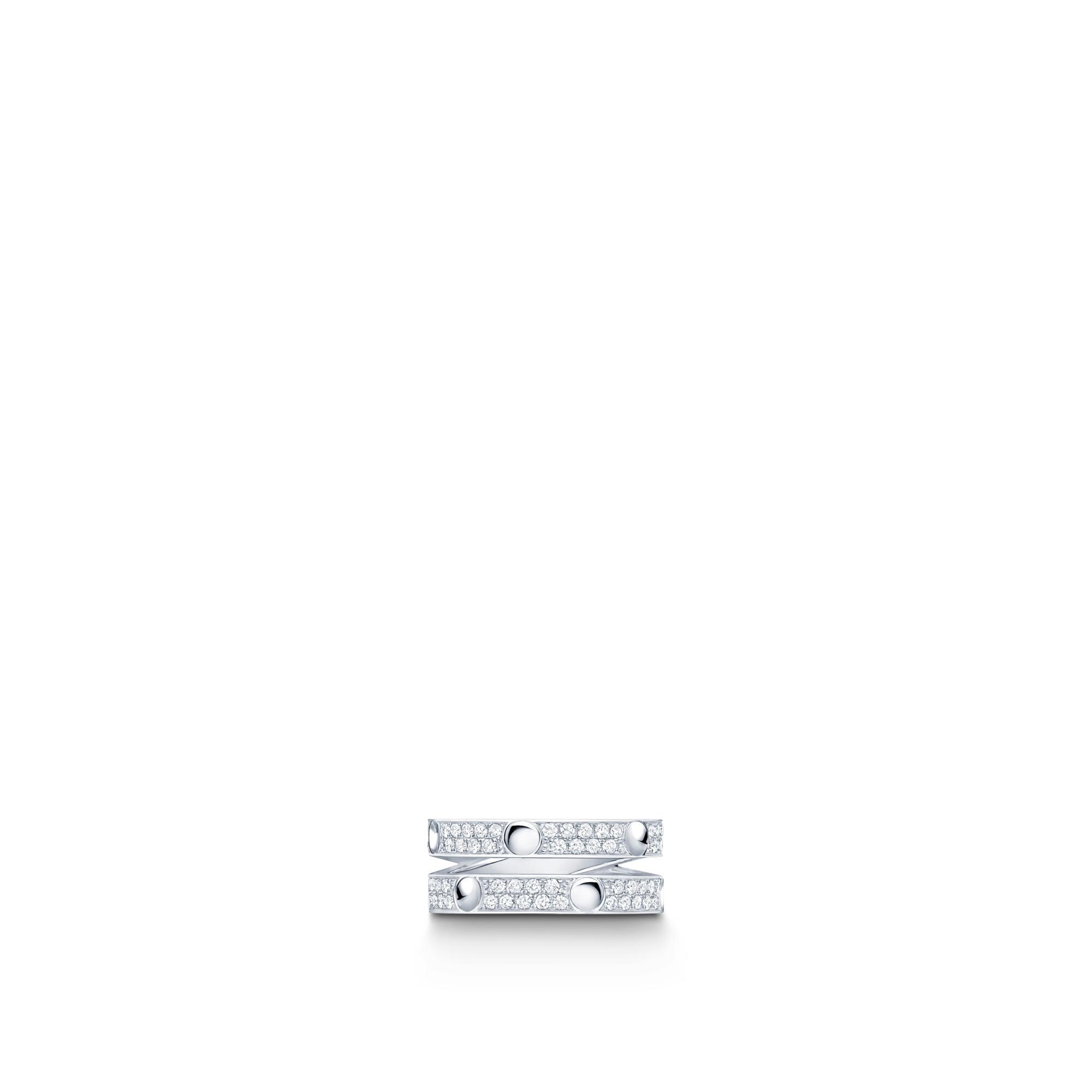  Categories All Fine Jewelry Empreinte Double Ring, White Gold and Diamonds | Louis Vuitton ® (Product zoom)