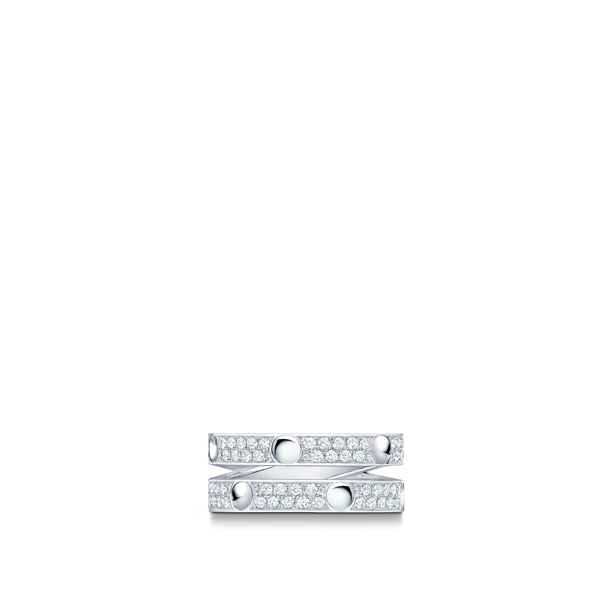  Categories All Fine Jewelry Empreinte Double Ring, White Gold and Diamonds | Louis Vuitton ® (Product zoom)