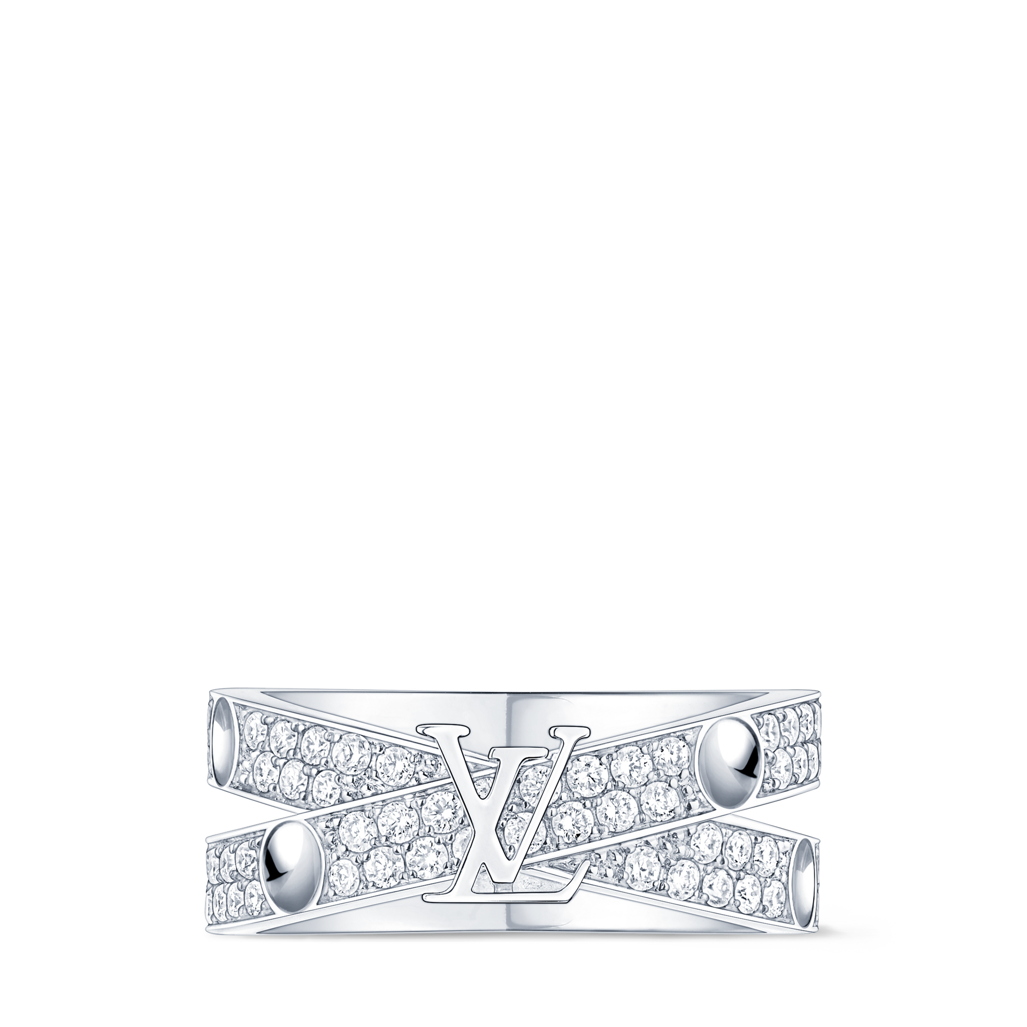  Categories All Fine Jewelry Empreinte Double Ring, White Gold and Diamonds | Louis Vuitton ® (Product zoom)