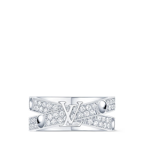 Categories All Fine Jewelry Empreinte Double Ring, White Gold and Diamonds | Louis Vuitton ® (Product zoom)