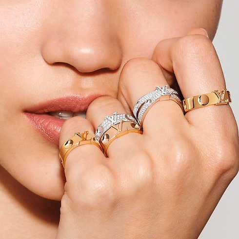 Categories All Fine Jewelry Empreinte Double Ring, White Gold and Diamonds | Louis Vuitton ® (Product zoom)