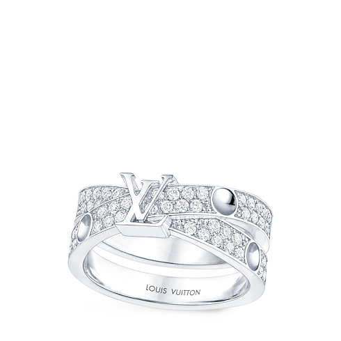 Categories All Fine Jewelry Empreinte Double Ring, White Gold and Diamonds | Louis Vuitton ® (Product zoom)