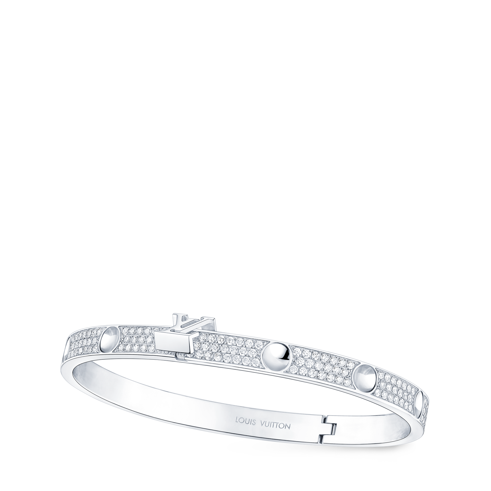  Categories All Fine Jewelry Empreinte Medium Bangle, White Gold and Diamonds | Louis Vuitton ® (Product zoom)