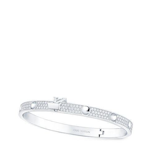 Categories All Fine Jewelry Empreinte Medium Bangle, White Gold and Diamonds | Louis Vuitton ® (Product zoom)