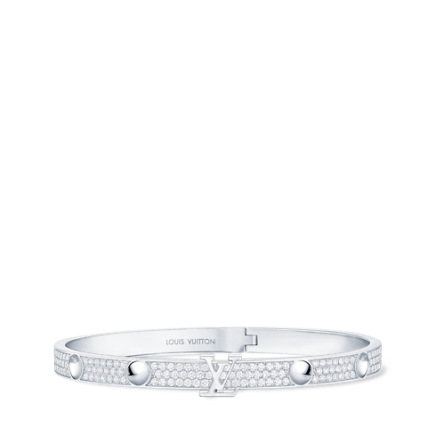 Categories All Fine Jewelry Empreinte Medium Bangle, White Gold and Diamonds | Louis Vuitton ® (Product zoom)