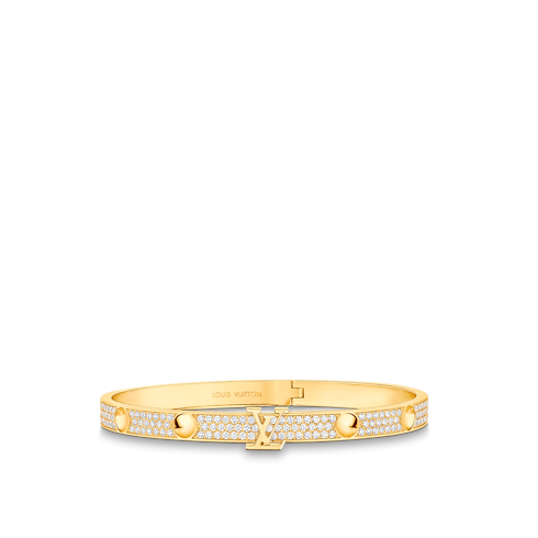Categories All Fine Jewelry Empreinte Medium Bangle, Yellow Gold and Diamonds | Louis Vuitton ® (Product zoom)