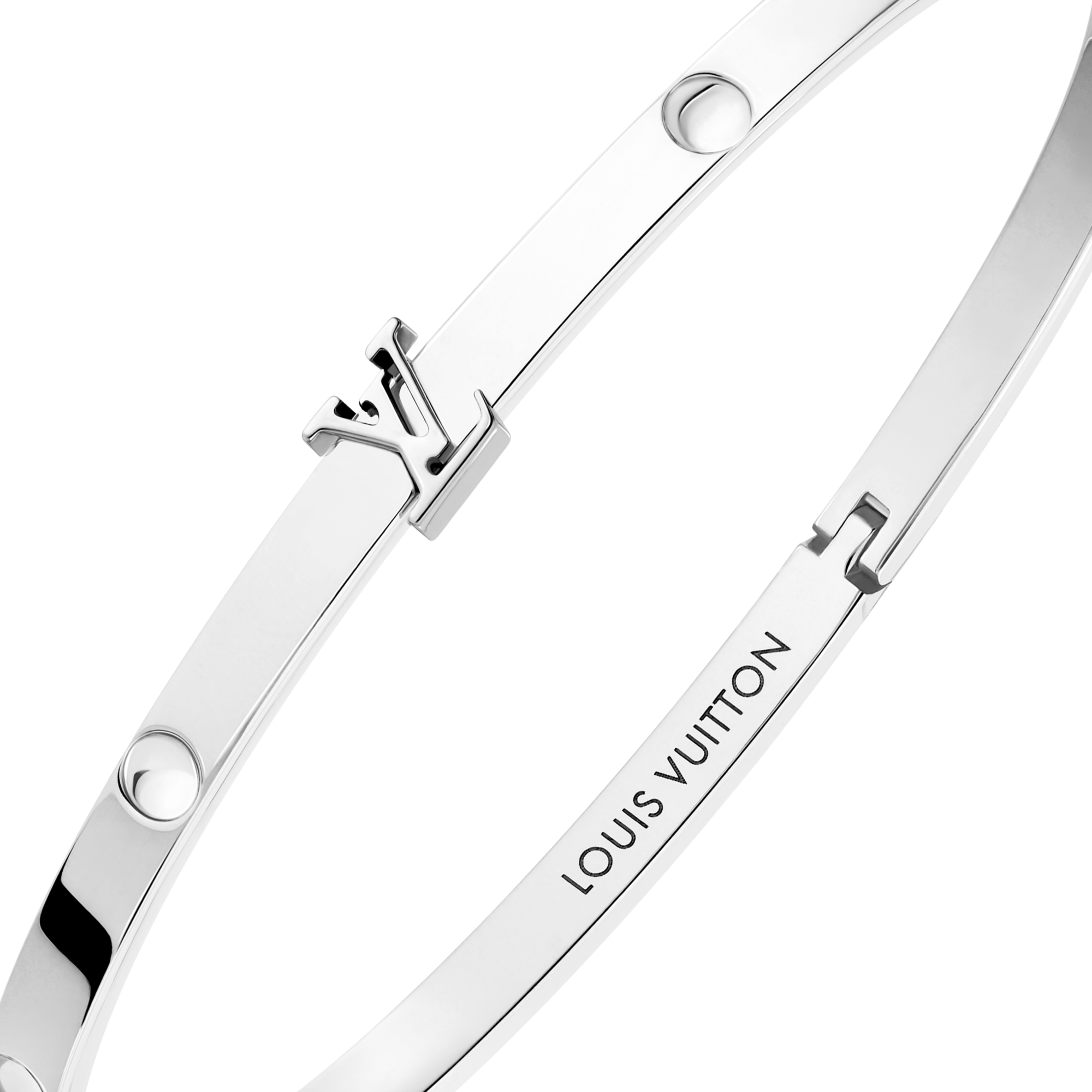  Categories Bracelets Empreinte Small Bangle, White Gold | Louis Vuitton ® (Product zoom)