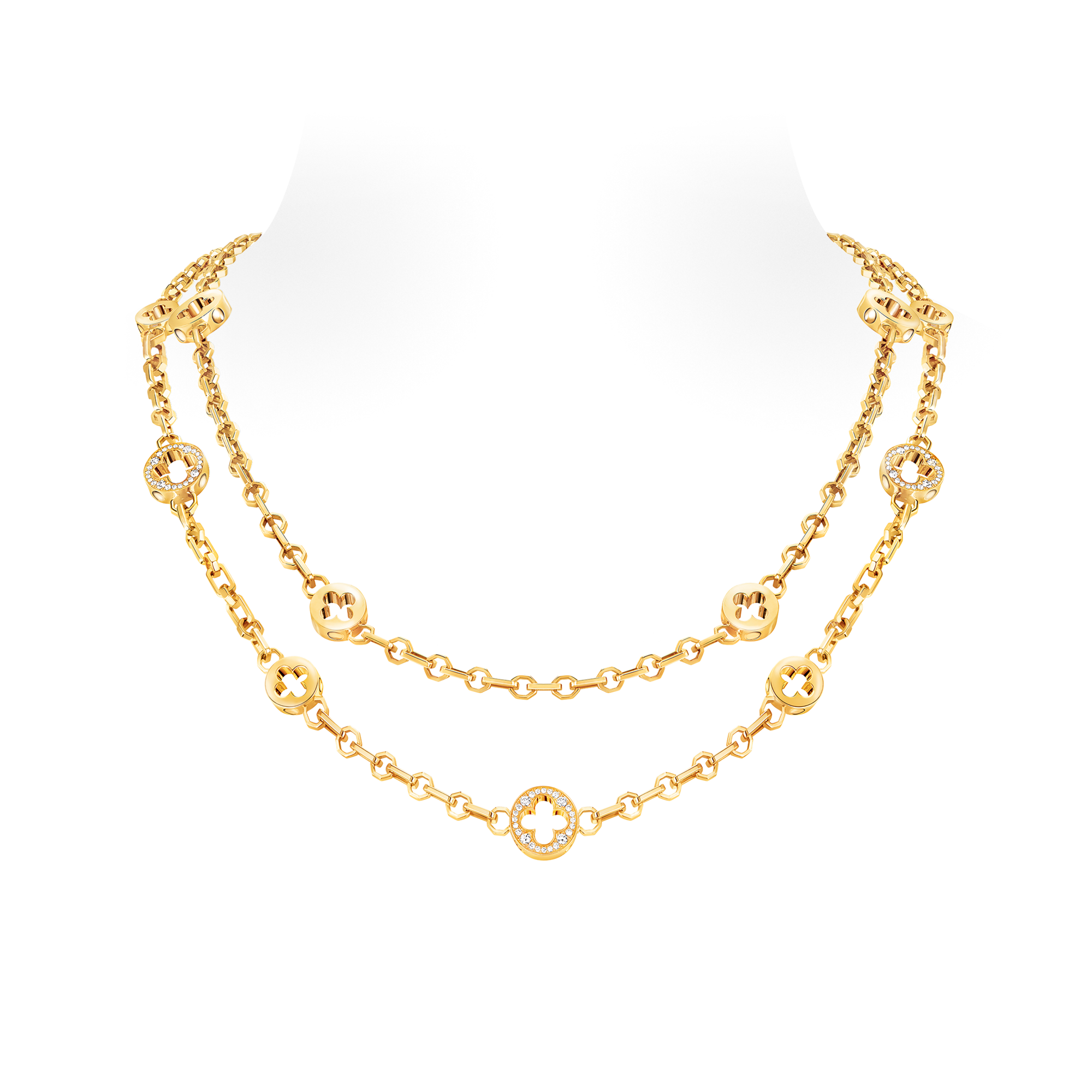  Categories Necklaces and Pendants  Empreinte Transformable Sautoir, Yellow Gold And Diamonds | Louis Vuitton ® (Product zoom)
