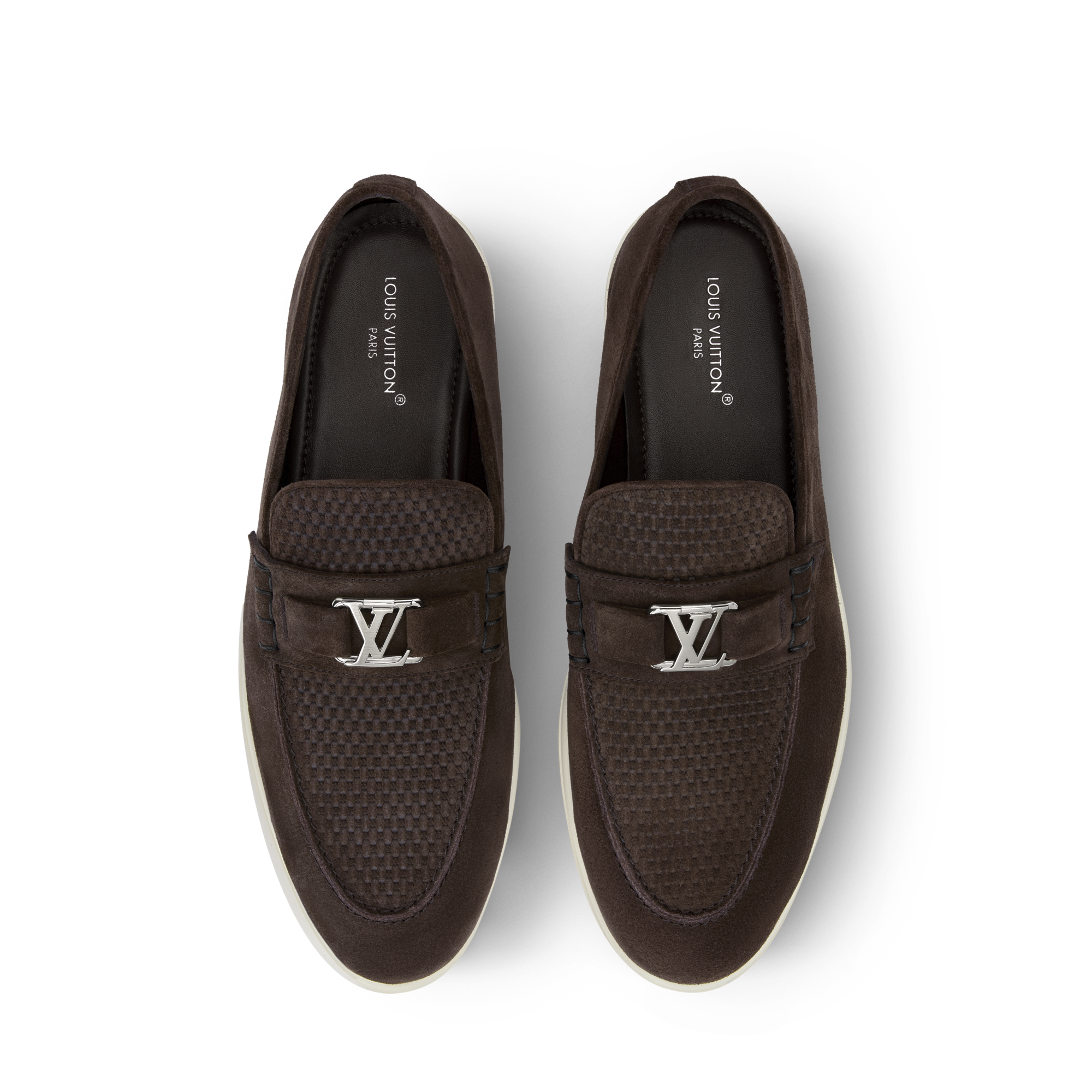 Louis Vuitton Men’s Suede Loafers in Taupe Brown with LV Hardware Brown Loafers Shoes | LOUIS VUITTON main image 4