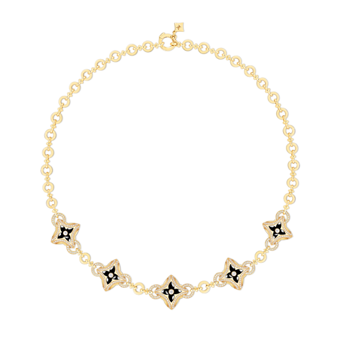 Categories Necklaces and Pendants Ever Blossom Necklace, Yellow Gold, Onyx & Diamonds | Louis Vuitton ® (Product zoom)