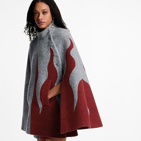 Ready-to-Wear Coats and Jackets Flame Jacquard Cape | Louis Vuitton ® (Product zoom)