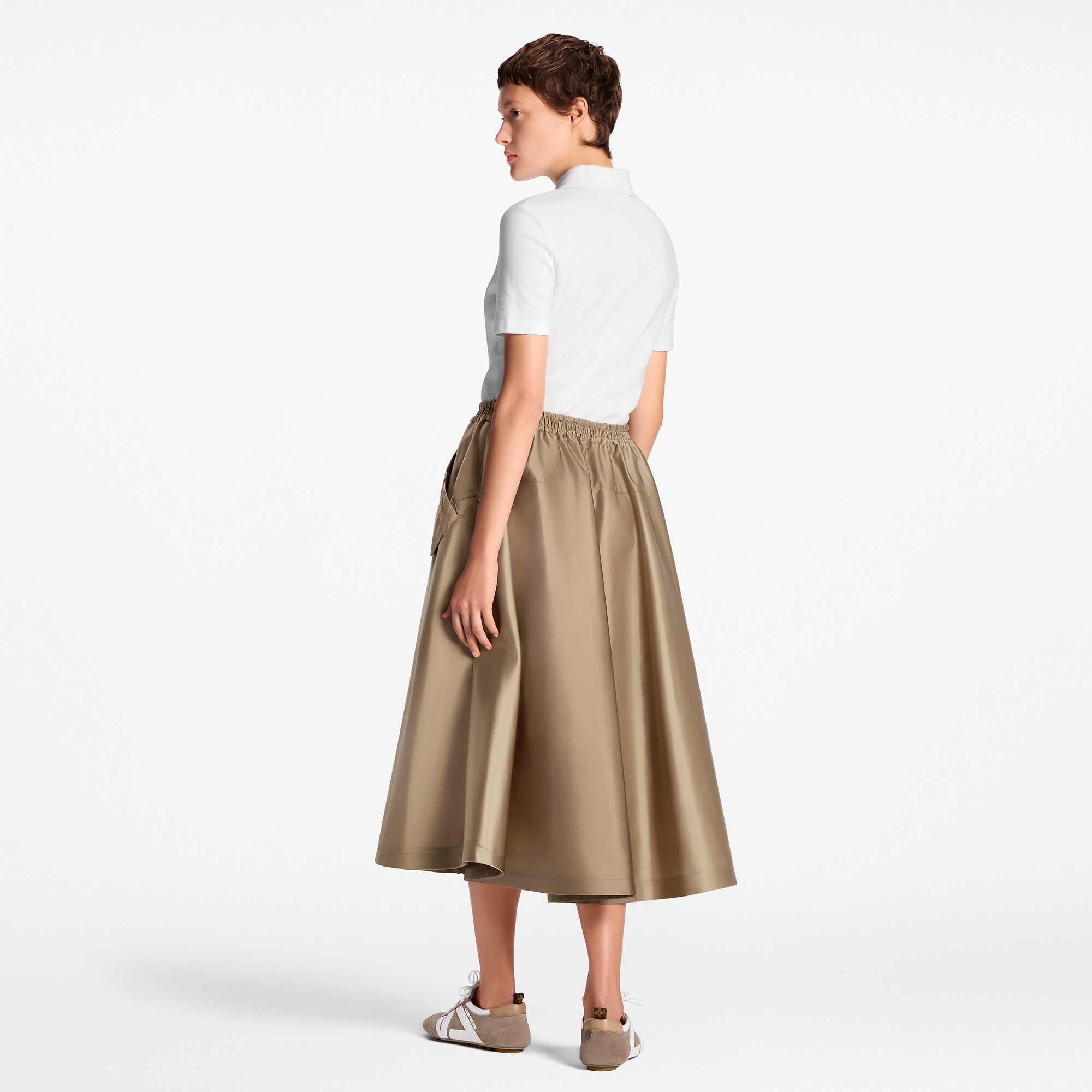 Flap Pocket Flared Skirt