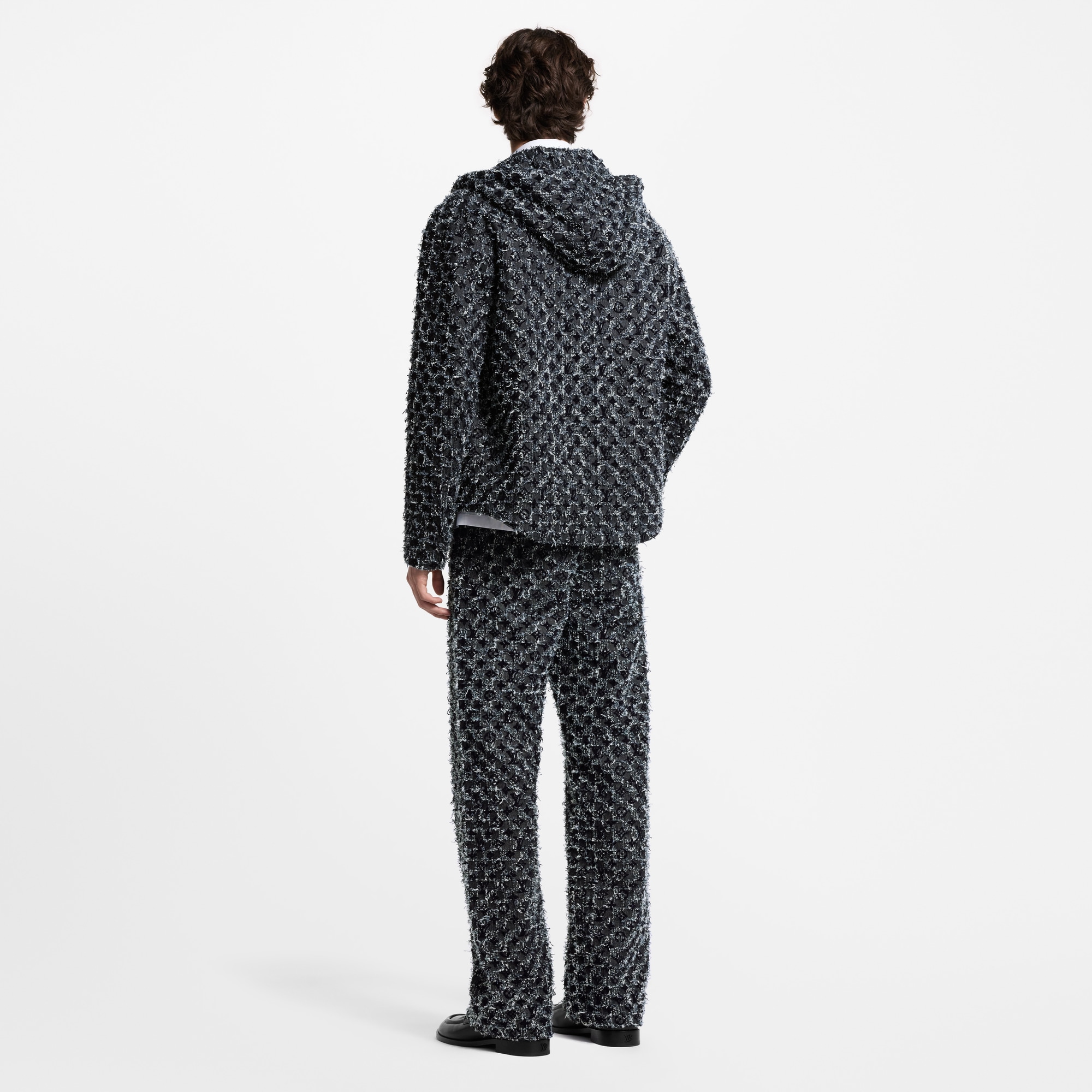  Ready-to-Wear All Ready-to-Wear Flocked Monogram Denim Hoodie | Louis Vuitton ® (Product zoom)