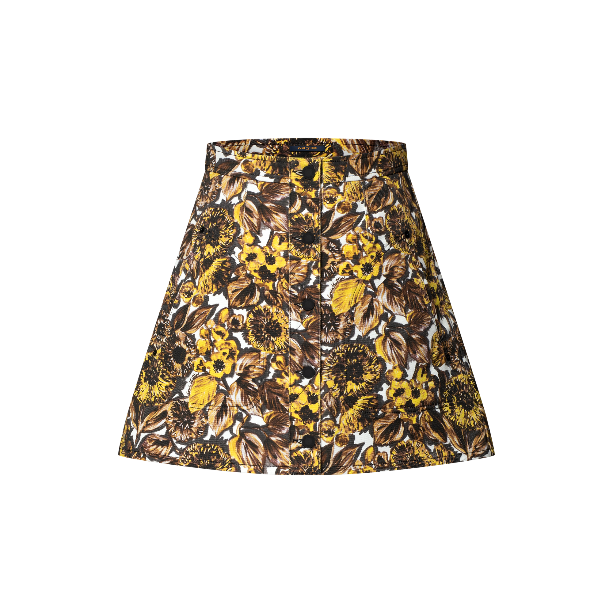 Floral Print Button Front Skirt
