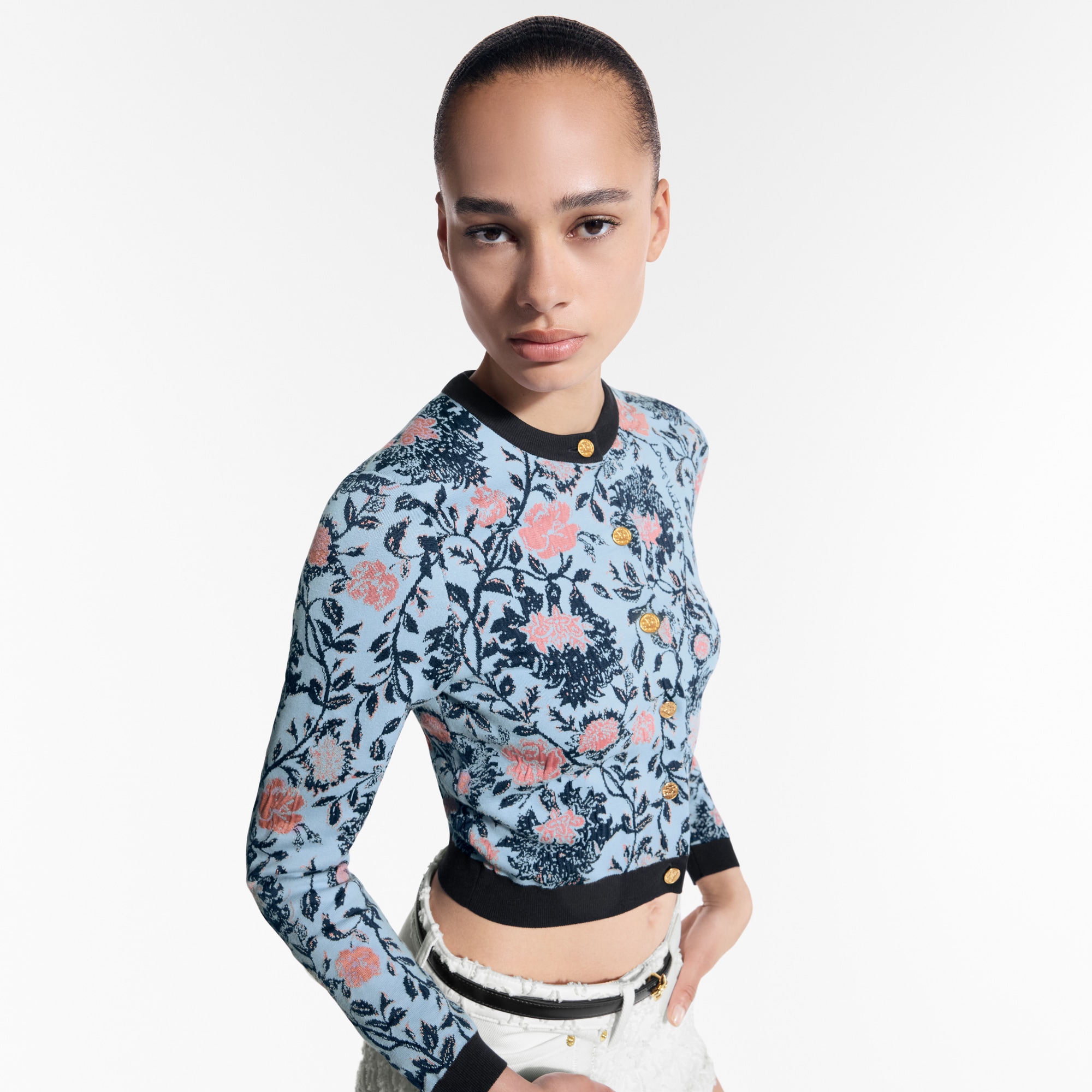  Ready-to-Wear Knitwear Floral Vine Cardigan  | Louis Vuitton ® (Product zoom)