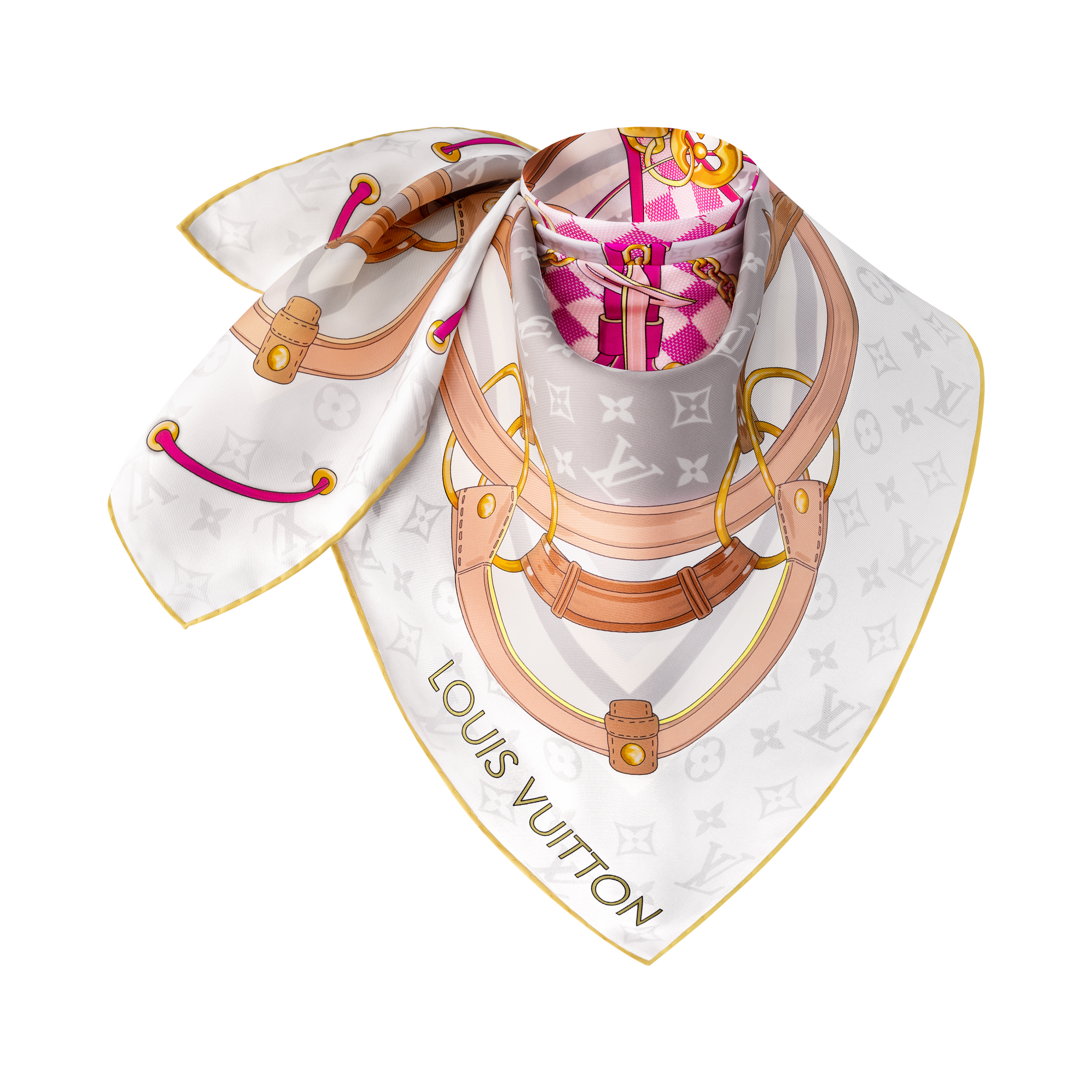 S00 Accessories Silk Squares and Bandeaus  Flower And Straps Square 90 | Louis Vuitton ® (Product zoom)