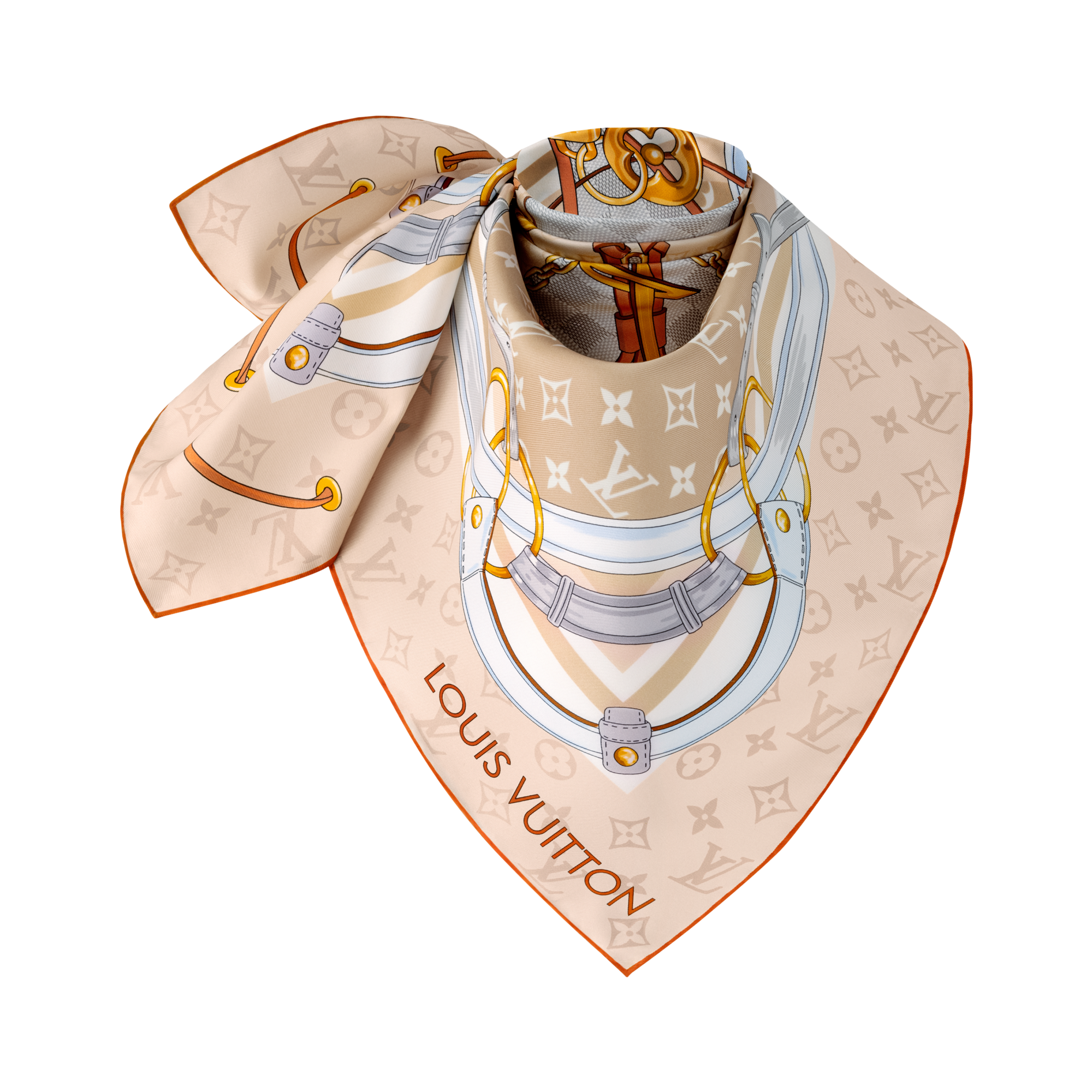 S00 Accessories Silk Squares and Bandeaus  Flower And Straps Square 90 | Louis Vuitton ® (Product zoom)