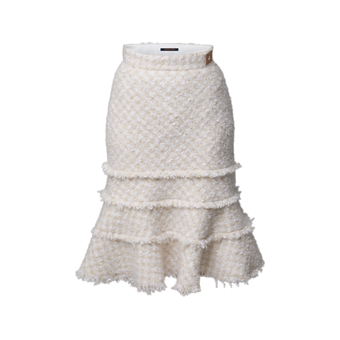 Ready-to-Wear New In Ready-to-Wear Fringe Trim Tweed Skirt | Louis Vuitton ® (Product zoom)