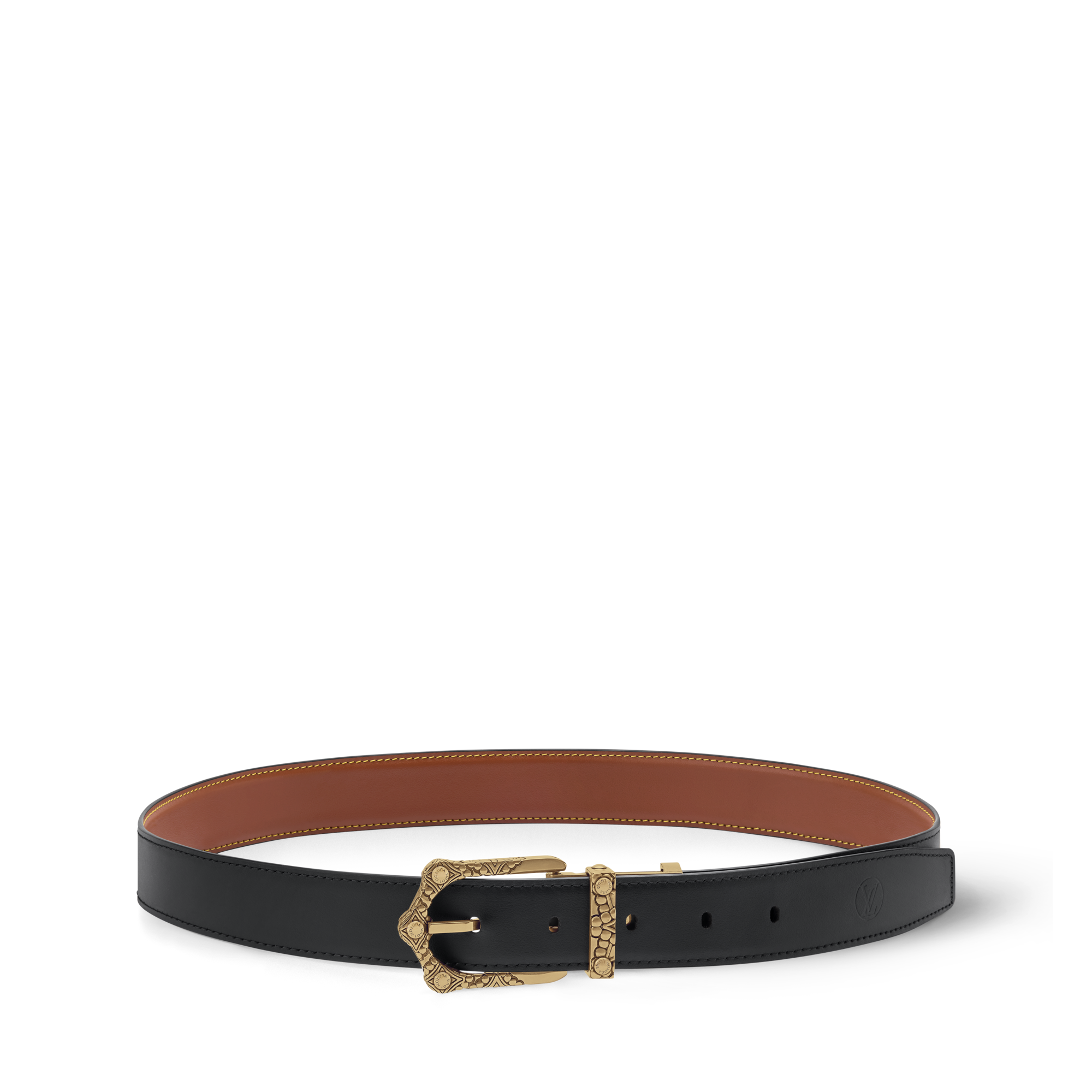 Elegant Black Belt with Gold Frog Accent RANDY BELT – FREDA SALVADOR main image 2