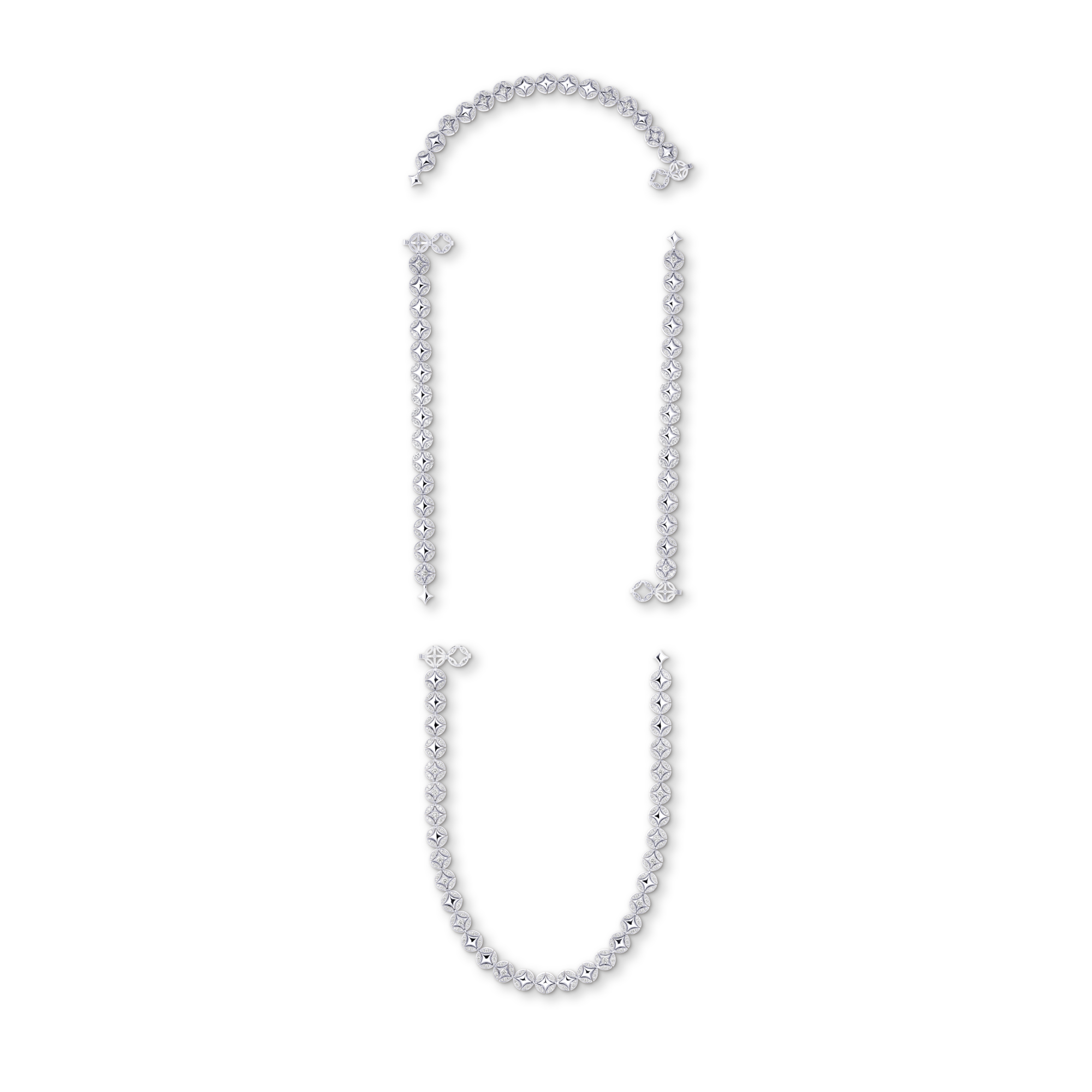  Jewelry Necklaces and Pendants Galaxie Long Necklace, White Gold and Diamonds | Louis Vuitton ® (Product zoom)