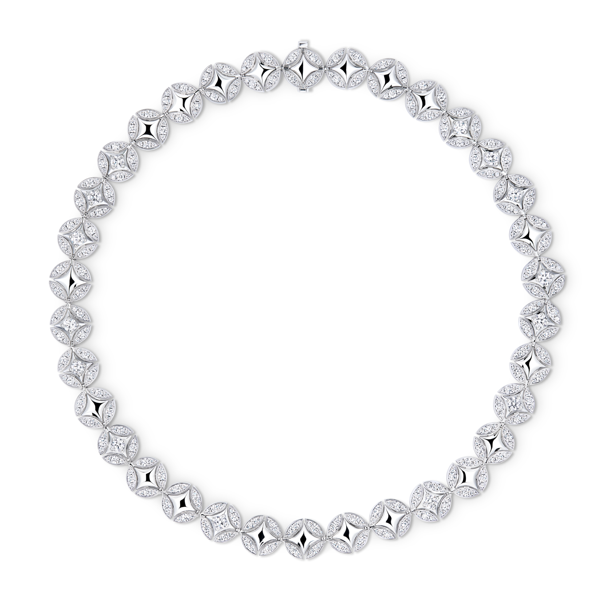  Jewelry Necklaces and Pendants Galaxie Long Necklace, White Gold and Diamonds | Louis Vuitton ® (Product zoom)
