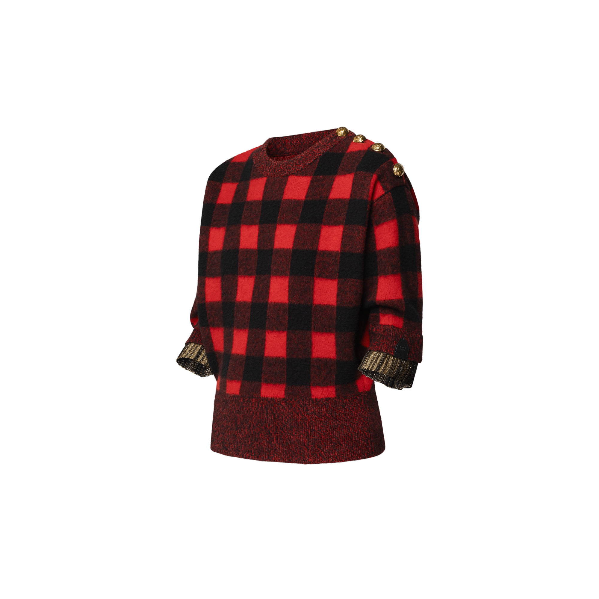 Graphic Check Knit Top