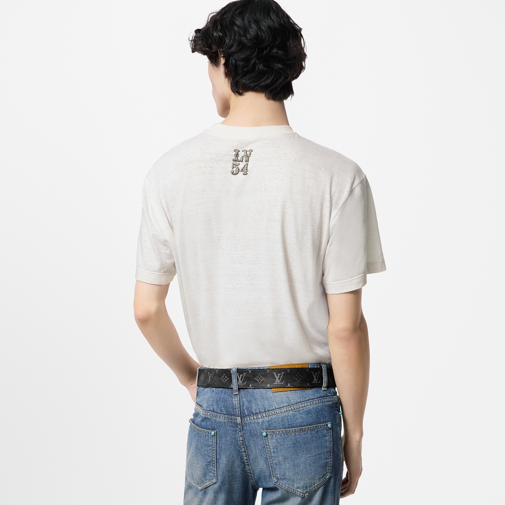  Ready-to-Wear T-Shirts and Polos Graphic Cotton And Linen-Blend T-Shirt | Louis Vuitton ® (Product zoom)
