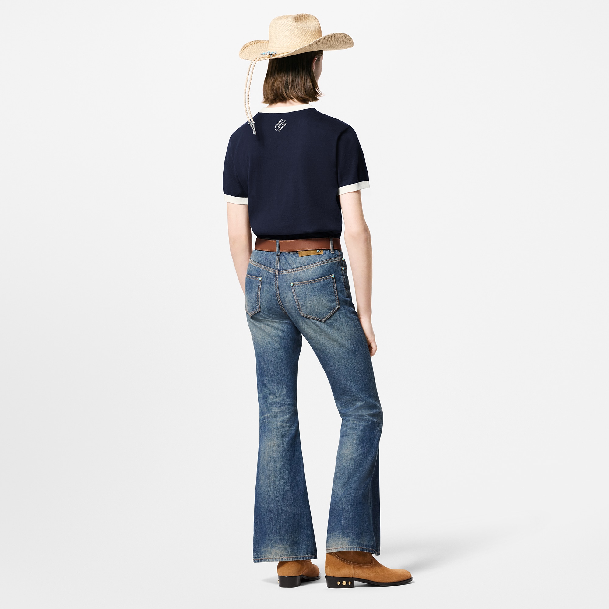  Ready-to-Wear Knitwear and Sweatshirts Graphic Intarsia Short-Sleeved Cotton Crewneck | Louis Vuitton ® (Product zoom)