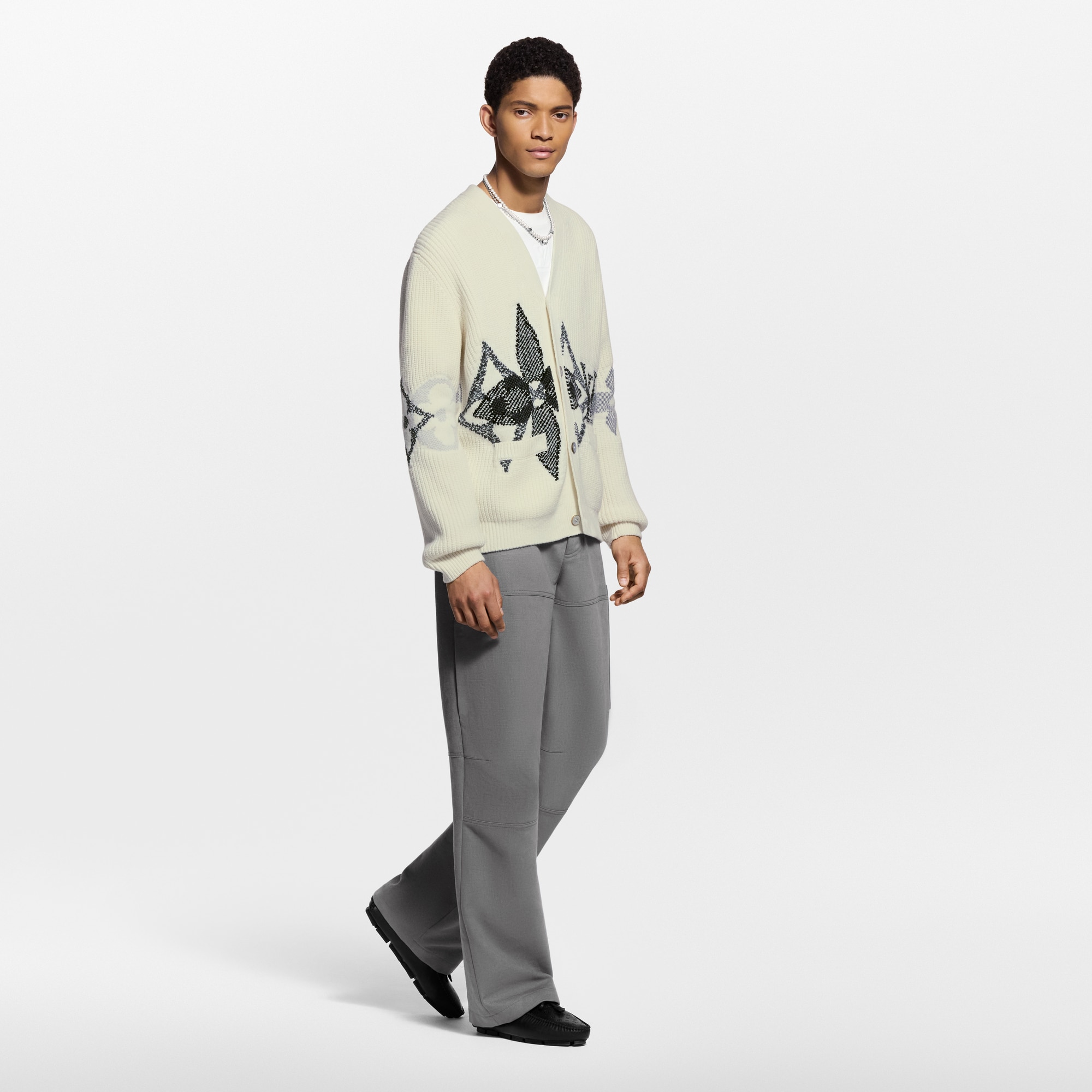  For Men LV Ski Graphic Knitted Cardigan | Louis Vuitton ® (Product zoom)