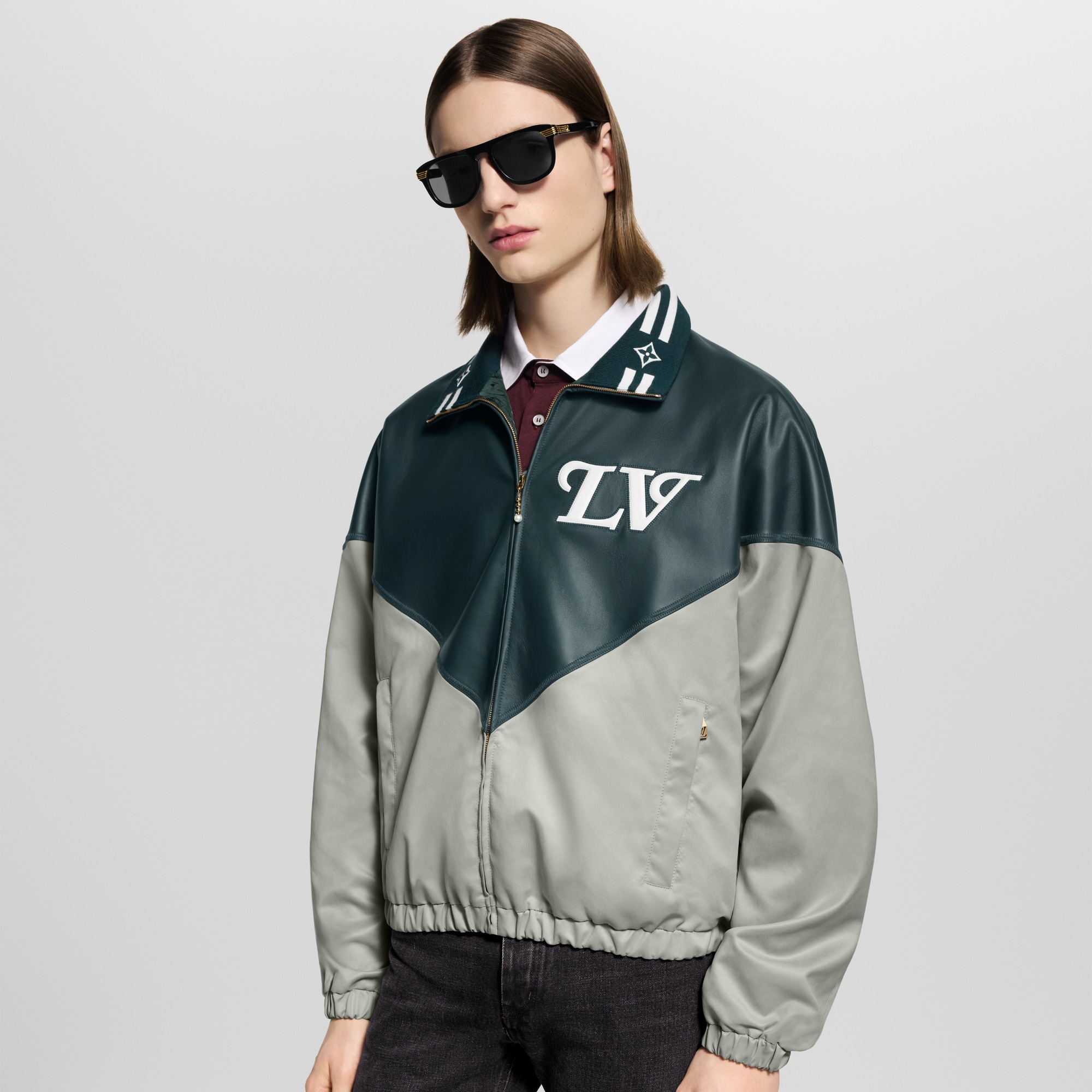  Ready-to-Wear Coats and Outerwear Graphic Leather Mix Tracktop | Louis Vuitton ® (Product zoom)