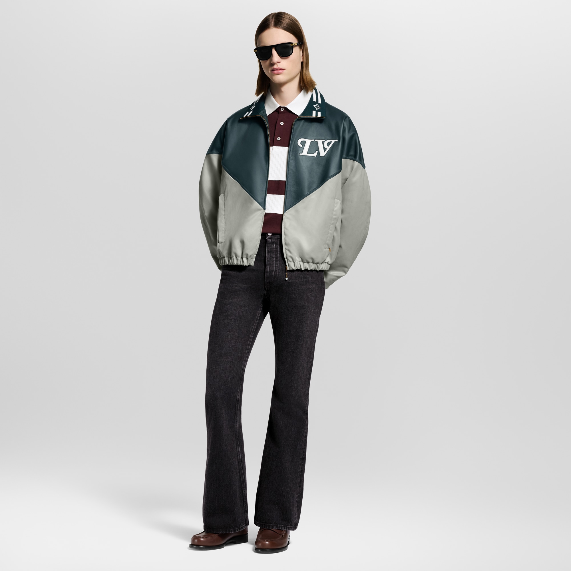  Ready-to-Wear Coats and Outerwear Graphic Leather Mix Tracktop | Louis Vuitton ® (Product zoom)