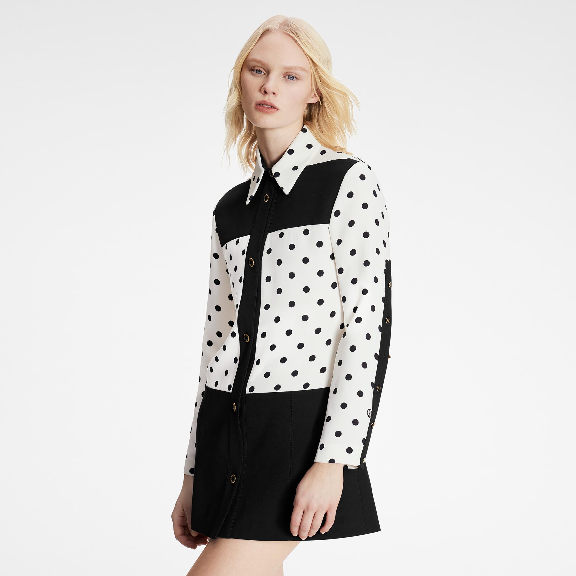  Discontinued Product Obs 1 Graphic Polka Dot Mini Shirt Dress | Louis Vuitton ® (Product zoom)