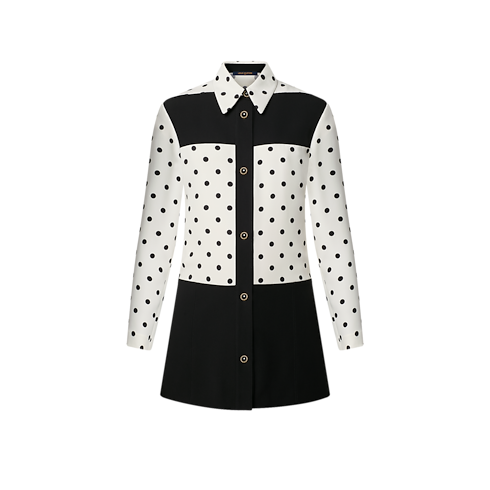 Discontinued Product Obs 1 Graphic Polka Dot Mini Shirt Dress | Louis Vuitton ® (Product zoom)