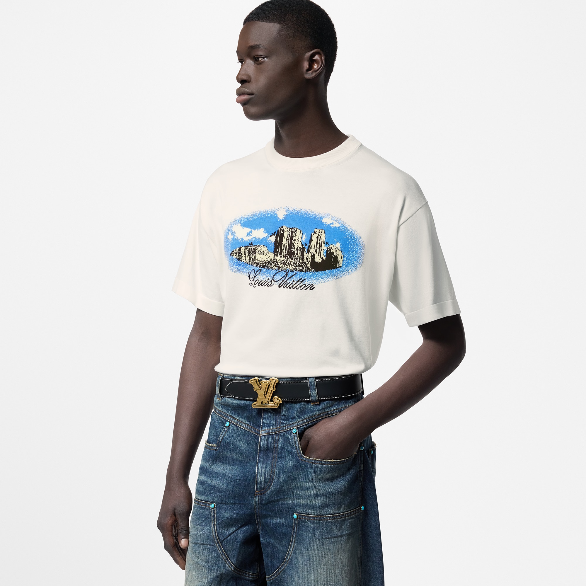  Ready-to-Wear Knitwear and Sweatshirts Graphic Short-Sleeved Cotton Crewneck | Louis Vuitton ® (Product zoom)