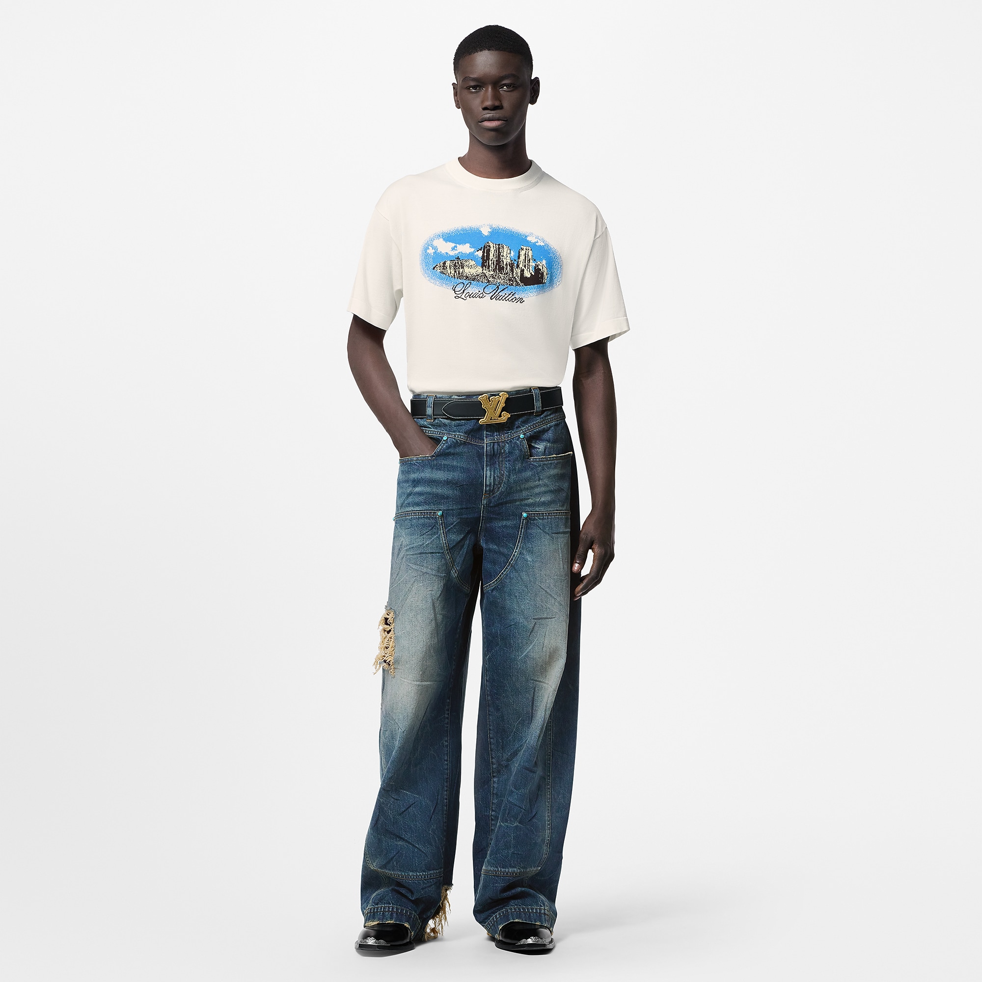 Graphic Short-Sleeved Cotton Crewneck