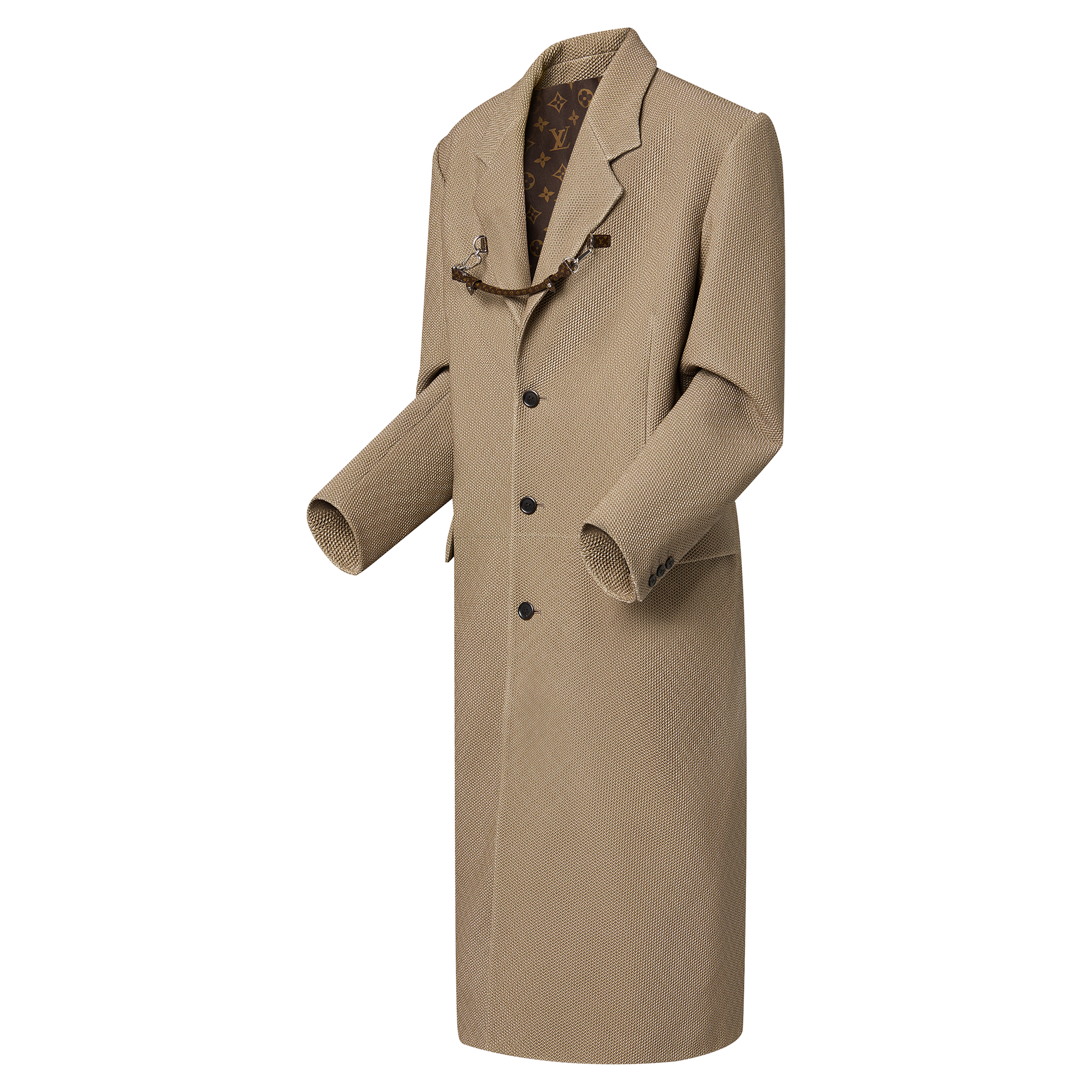  Discontinued Product Obs 9 Herringbone Leather Long Coat  | Louis Vuitton ® (Product zoom)