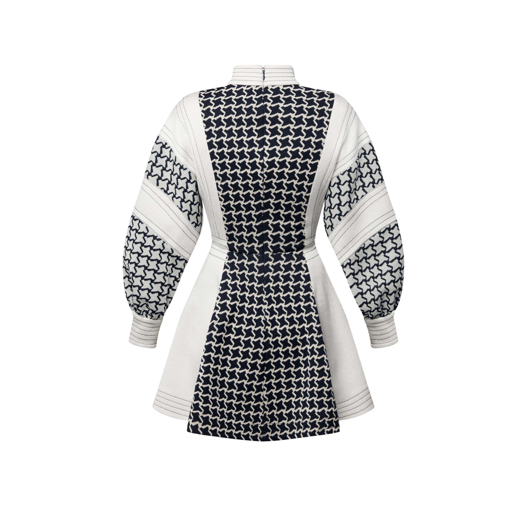  Ready-to-Wear Dresses Honeycomb Jacquard Balloon Sleeve Dress
 | Louis Vuitton ® (Product zoom)