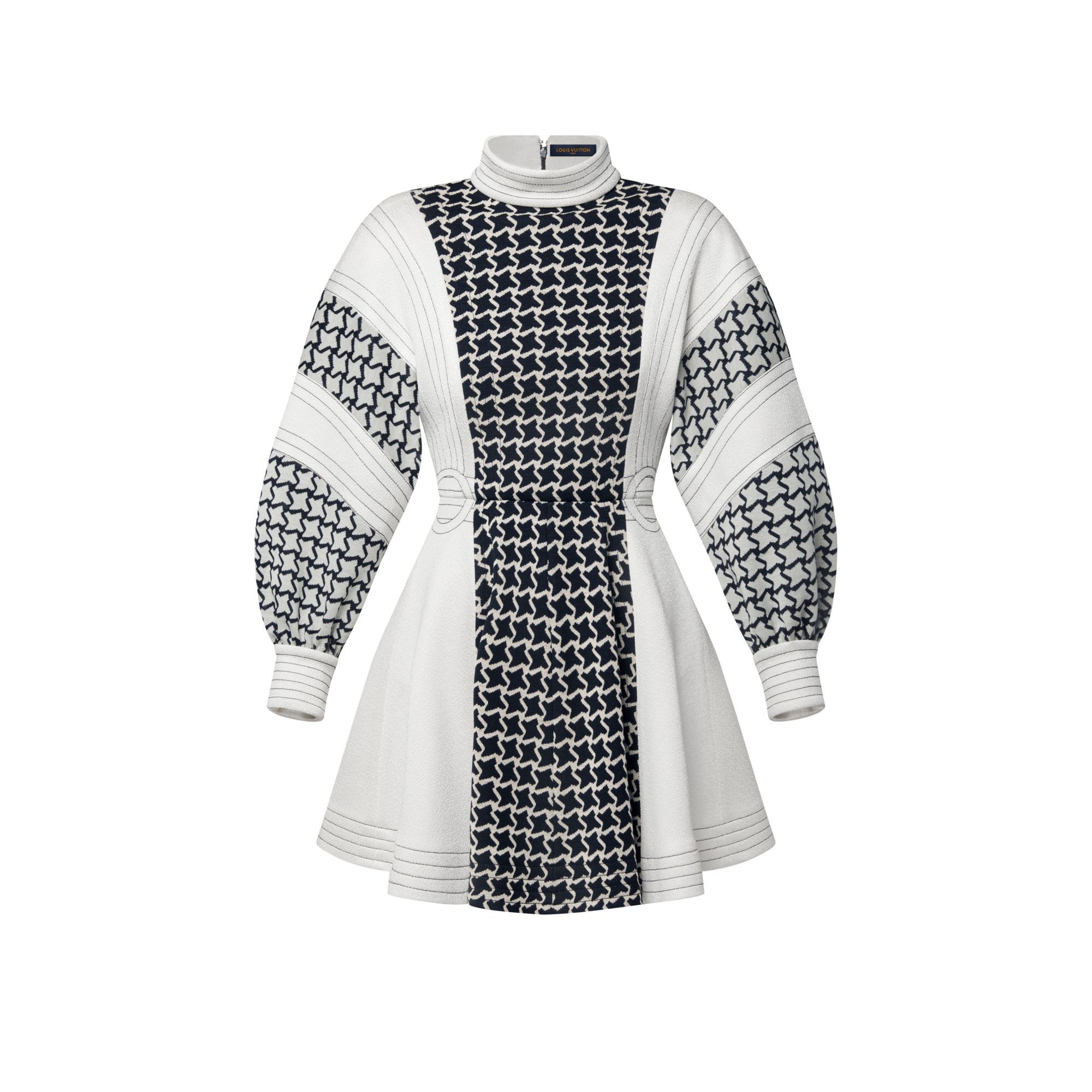  Ready-to-Wear Dresses Honeycomb Jacquard Balloon Sleeve Dress
 | Louis Vuitton ® (Product zoom)