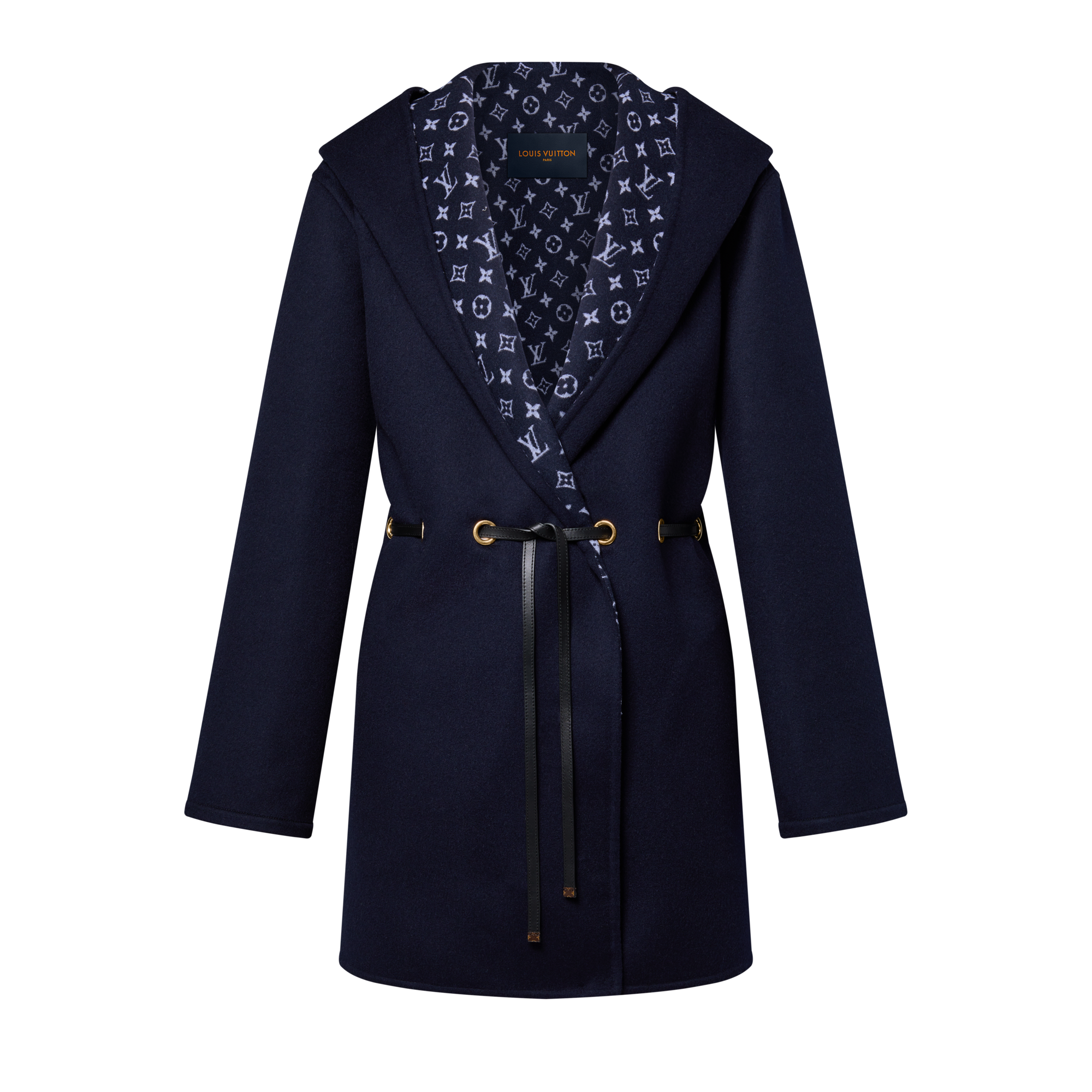  Ready-to-Wear Coats and Jackets Hooded Drawstring Wrap Coat | Louis Vuitton ® (Product zoom)